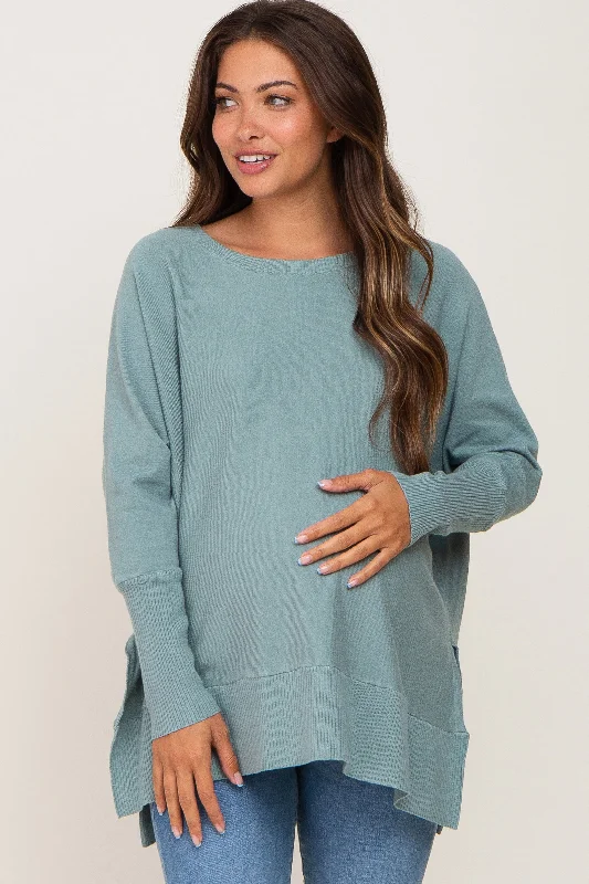 Jade Dolman Sleeve Side Slit Maternity Sweater Chenille Fabric Brocade Fabric Lace Fabric