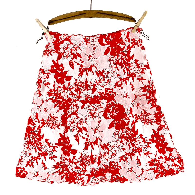 Jardim Vermillion Jacquard Knit Bias Skirt wool skirt warm
