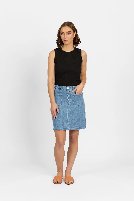 Knewe Potter Skirt - Palm Blue lace skirt elegant