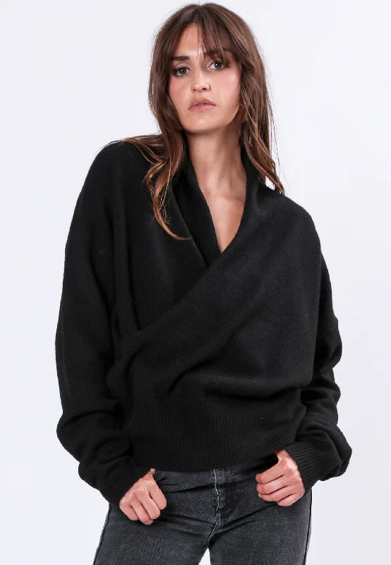 LIBERTY JUMPER BLACK Ribbed Striped Patterned