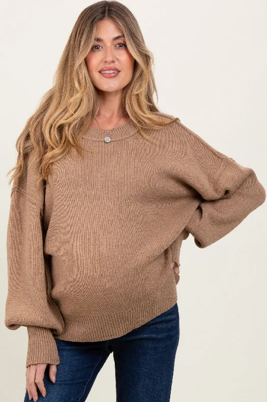 Light Mocha Oversized Basic Drop Shoulder Maternity Sweater Rayon Fabric Velvet Fabric Corduroy Fabric Light Mocha Oversized Basic Drop Shoulder Maternity Sweater Rayon Fabric Velvet Fabric Corduroy Fabric