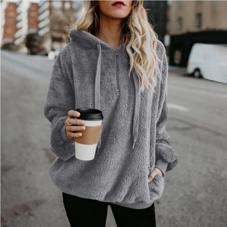 Long-sleeved Hooded Solid Color Women Sweater Coat (Color:Dark Gray Size:S) Open Front Closed Front Wrap Front Long-sleeved Hooded Solid Color Women Sweater Coat (Color:Dark Gray Size:S) Open Front Closed Front Wrap Front