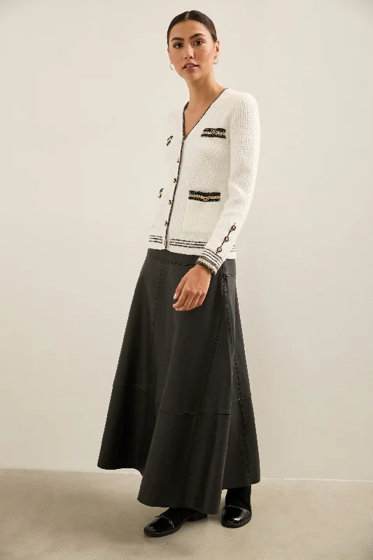 Long Vegan Leather Skirt cashmere skirt plush