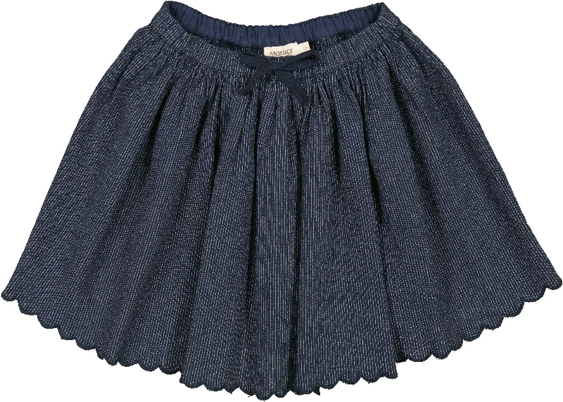Marmar Blue Scallop Sana Skirt chiffon skirt airy