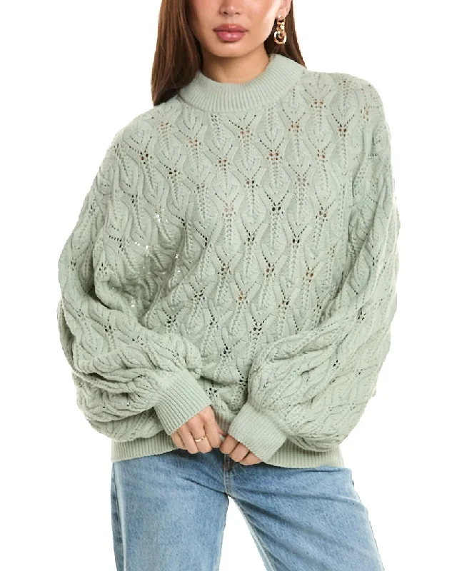 Maronie Pointelle Sweater Satin Blend Silk Blend Wool Blend