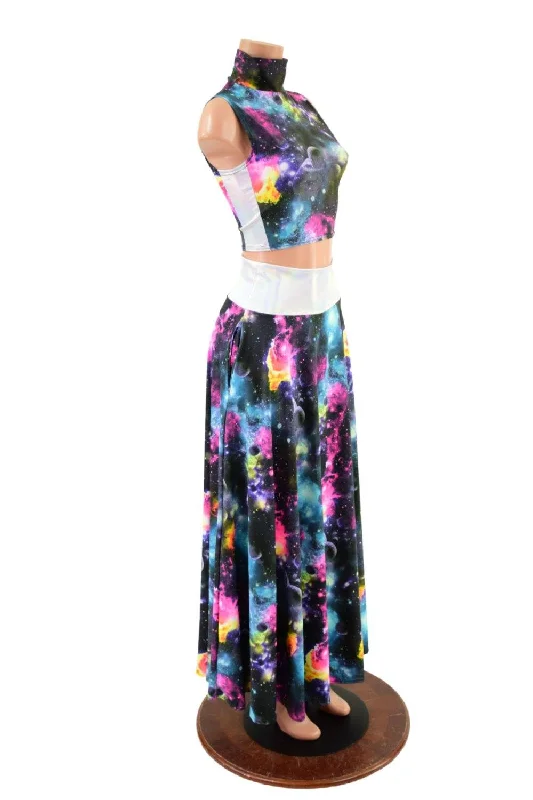 Maxi Skirt and Crop Top Set wool skirt thick