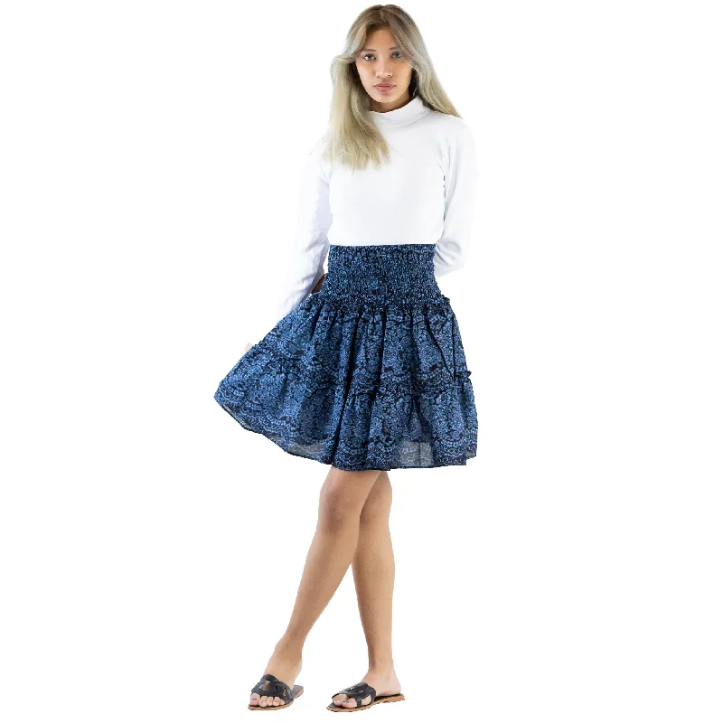 Monotone Mandala Women's Skirts in Navy SK0090 020031 02 slim fit skirt