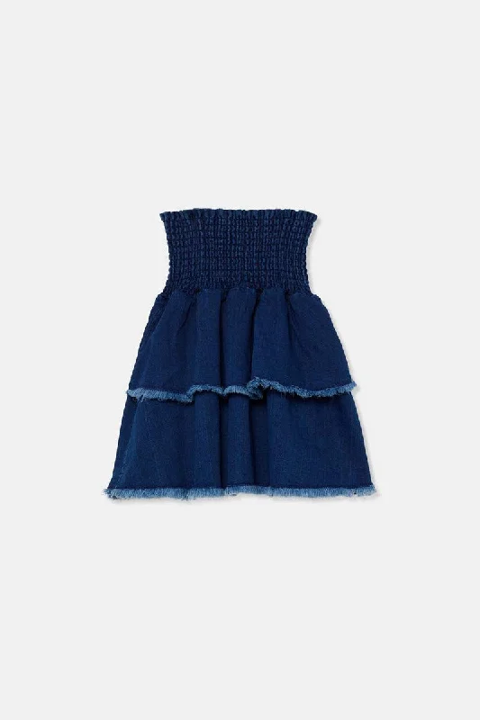 My Little Cozmo Denim Herringbone Rita Skirt velvet skirt plush