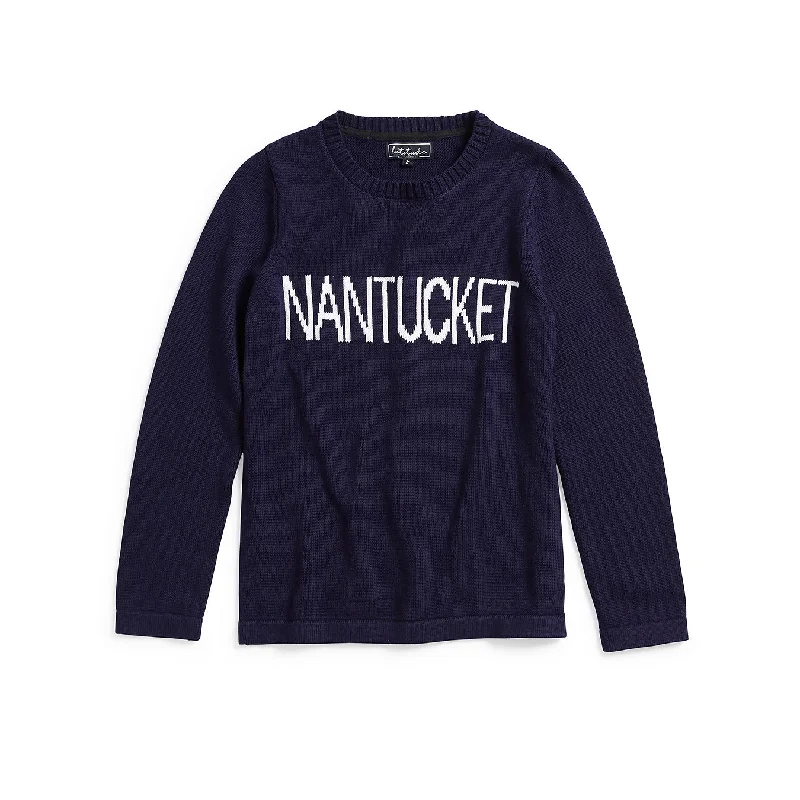 Latitude Clothing Nantucket Sweater - Navy/White Sequined Glittery Shiny