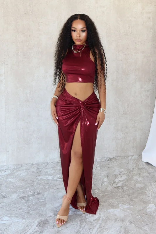 New Galaxy Metallic Top & Skirt SET velvet skirt sumptuous
