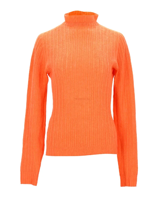 Philosophy Di Lorenzo Serafini Turtleneck Sweater in Orange Virgin Wool Boxy Sweater Fitted Sweater A-Line Philosophy Di Lorenzo Serafini Turtleneck Sweater in Orange Virgin Wool Boxy Sweater Fitted Sweater A-Line