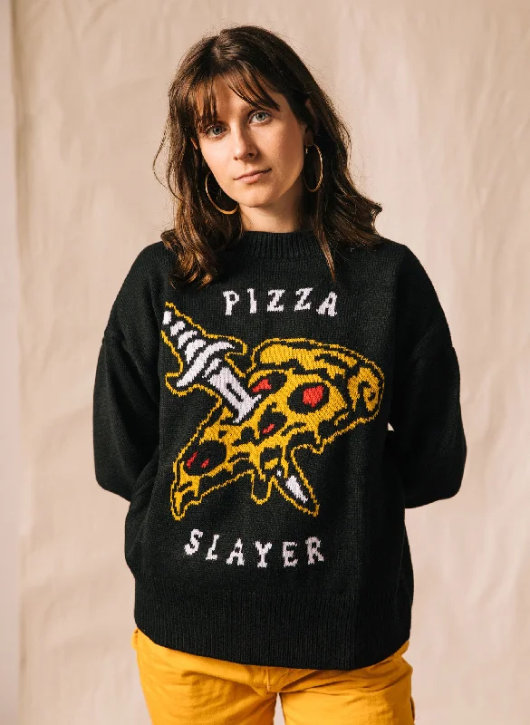 Pizza Slayer Sweater Elasticated Padded Insulated