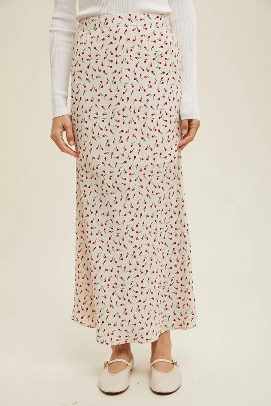 Poppy Floral Skirt denim skirt casual