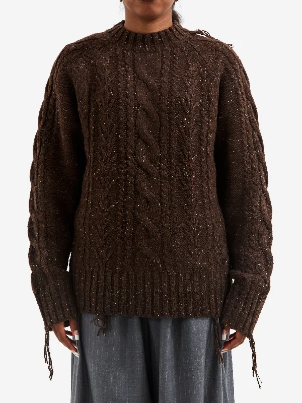 Rhodolirion Fisherman Sweater - Brown Stretchy Elastic Breathable