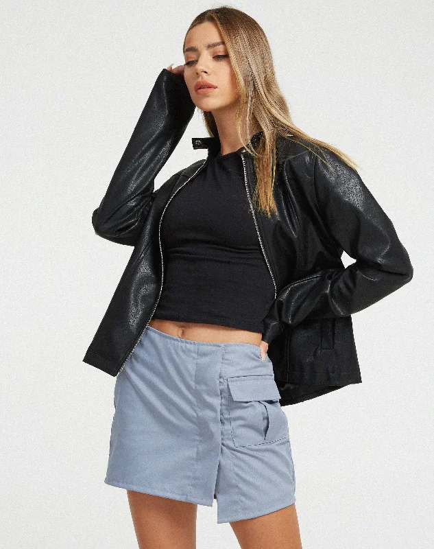 Rhory Mini Cargo Skirt in Light Grey silk skirt elegant