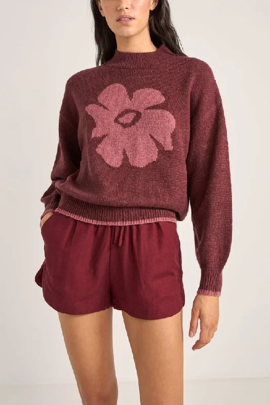 Rhythm Juliet Floral Jumper - BURGUNDY Polka Dot Checkered Tartan