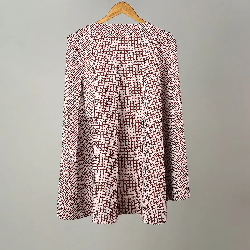 Brown - Sanganeri Block Printed Cotton Wrap Around Skirt 22 floral skirt print