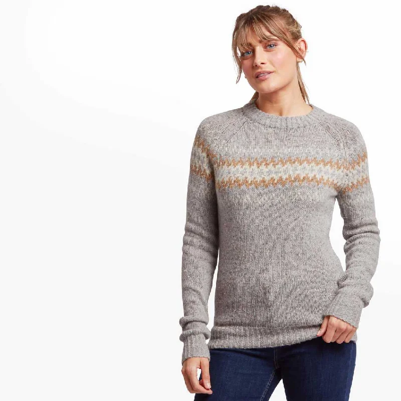 Sherpa - Women's Dumji Crew Sweater Chenille Fabric Brocade Fabric Lace Fabric