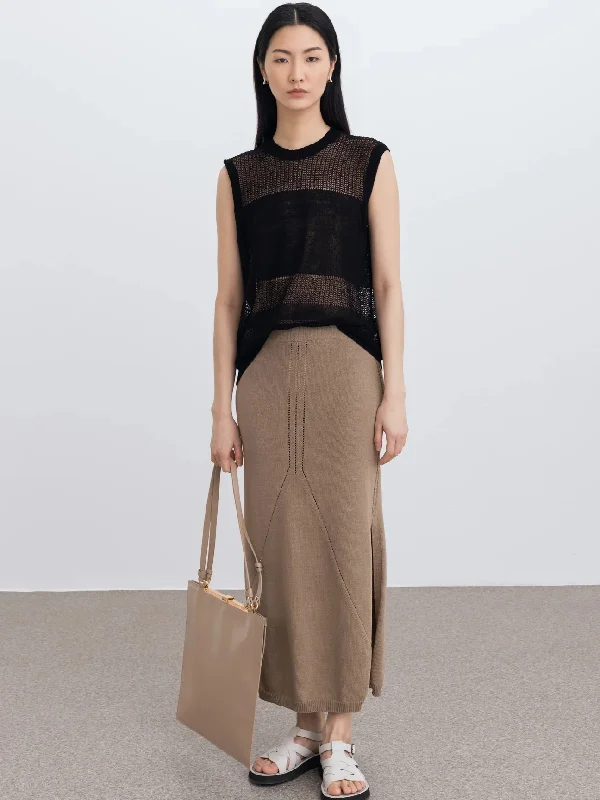 Soothe Knit Maxi Skirt chiffon skirt lightweight