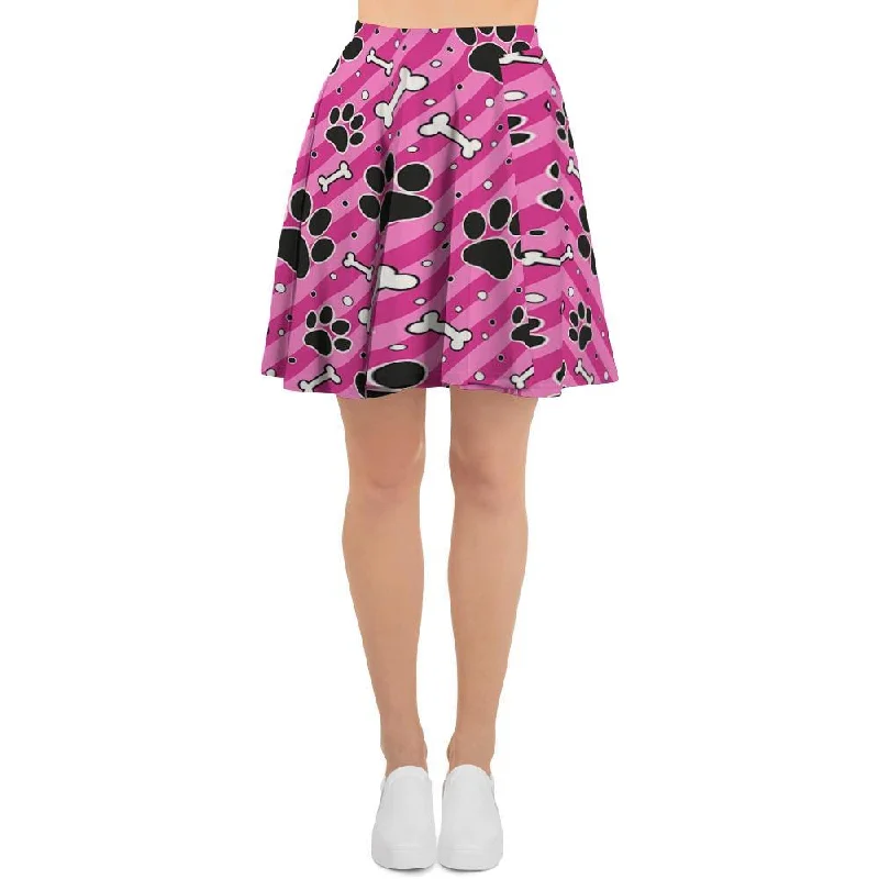 Striped Pink Paw Women's Skirt slim fit skirt