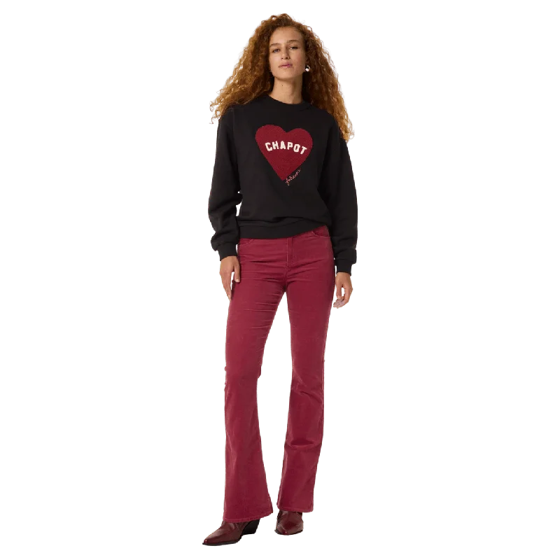 Fabienne Chapot Terry Sport Heart Sweater Glossy Satin Silk