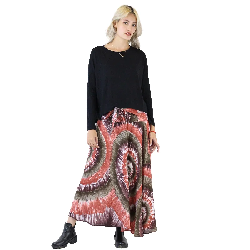 Tie Dye Lover Women's Bohemian Skirt in Red SK0033 020258 05 velvet skirt plush