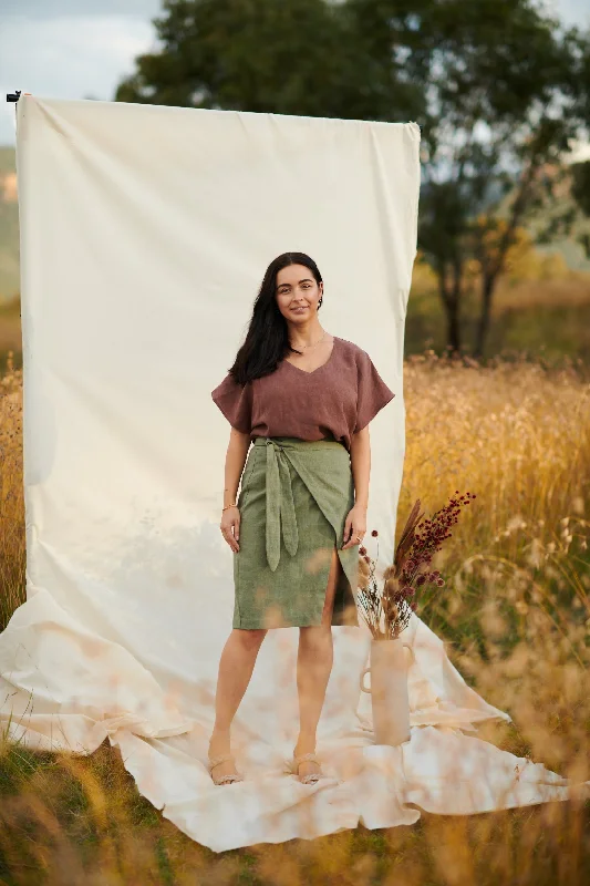 Stitched for Good Waratah Skirt velvet skirt plush