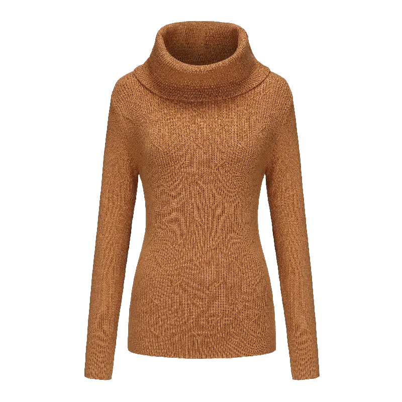 Women's Turtleneck Knitted Sweater Fleece Fabric Down Fabric Feather Fabric