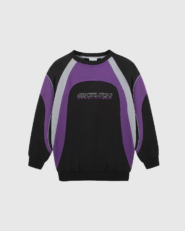 AC1:011 - Women's Edmonton Sweater - Purple/Black Boxy Sweater Fitted Sweater A-Line AC1:011 - Women's Edmonton Sweater - Purple/Black Boxy Sweater Fitted Sweater A-Line