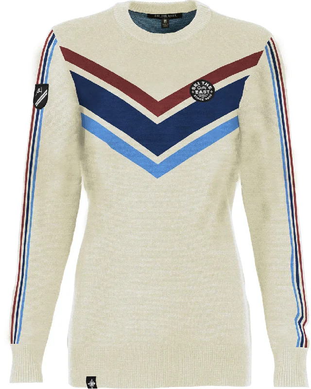 Women's Glory Days Shredder Sweater - Powder White Handmade Hand-knitted Hand-woven