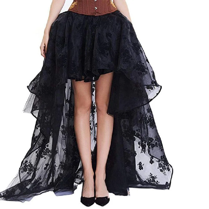 Women's Gothic Lace High/low Skirts wool skirt sturdy