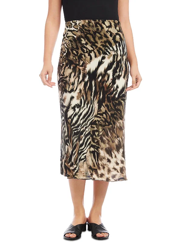 Womens Midi Animal Print Midi Skirt maxi skirt elegant