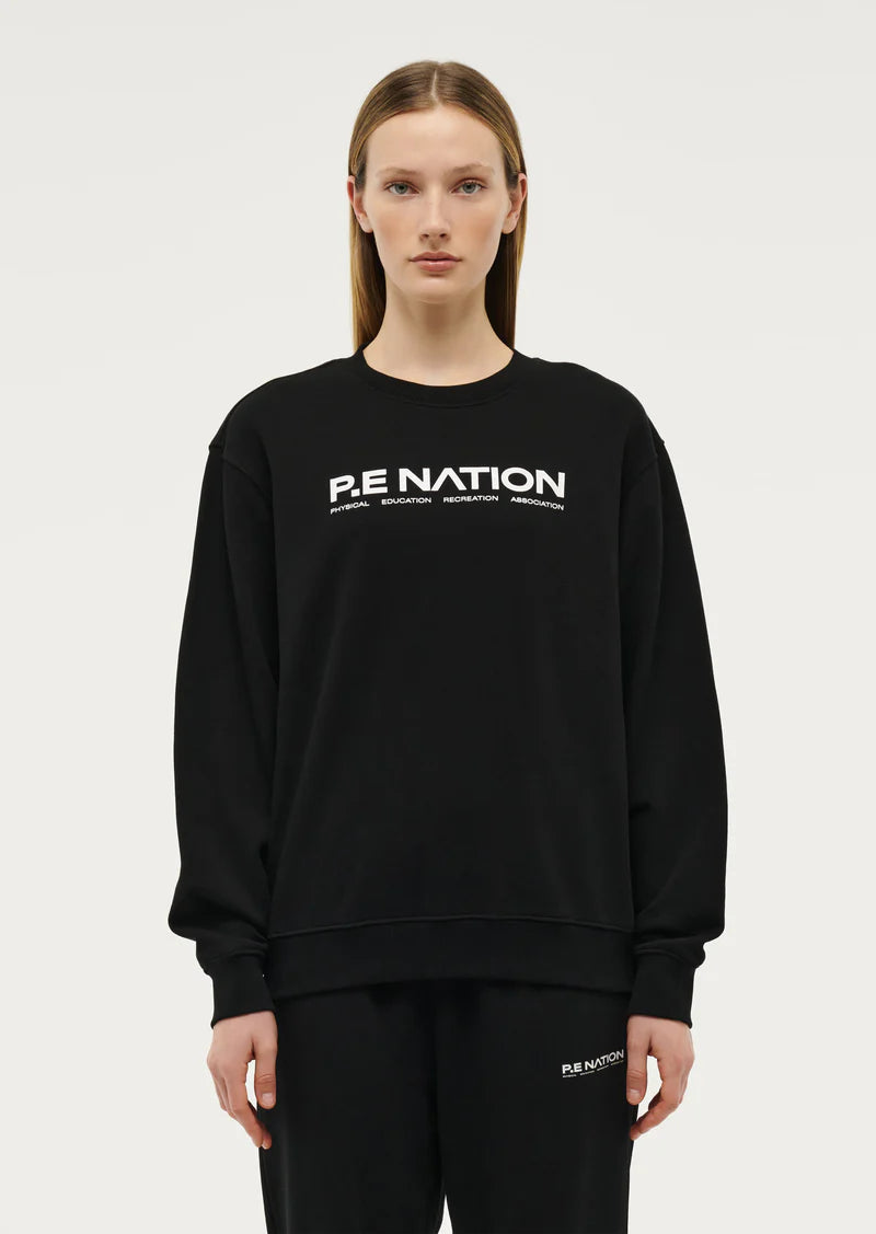 Women's P.E Nation Black Qualify Sweater Terry Blend Velvet Blend Canvas Blend